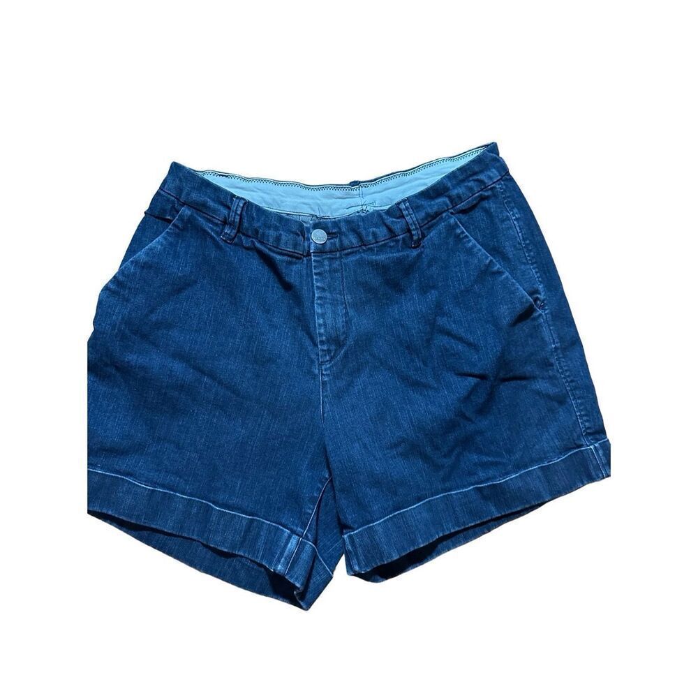 Dear John Womens 6” inseam blue roll tab shorts sz 34